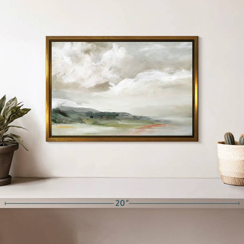 Chianna terre et nuages, Cadre flottant doré, 13 po x 9 po