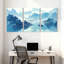 Paysage et nature montagne lac brume bateau reflet ciel nuages arbres ensemble de 3 impressions sur toile-891118763