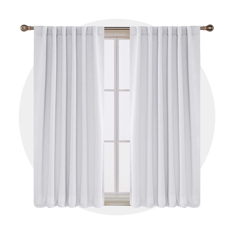Regie Blackout Curtain Pair, Grey/White
