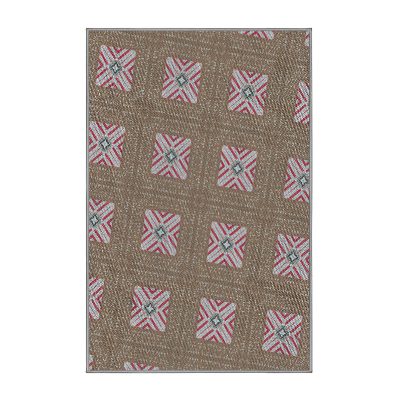 Tapis gris / rose Power Loom, Rectangle 7 pi x 9 pi
