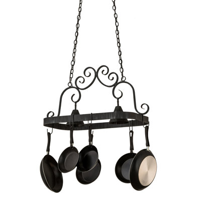 Elana Metal Handcrafted Rectangle Hanging Pot Rack