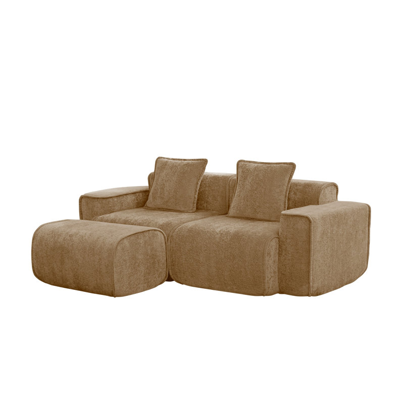 Canapé modulaire Velvet, H 31,1 po x l 78,74 po x P 59,84 po, Brun