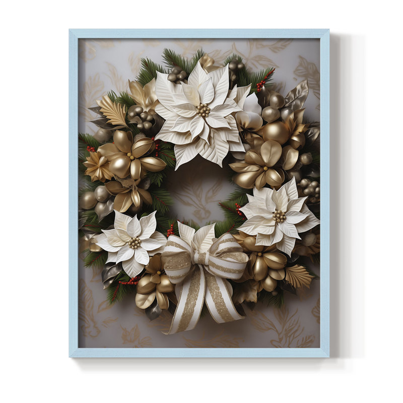 «Christmas Holiday Art DCCIX», reproduction encadrée - bois massif, H 21 po x l 17 po, Bleu