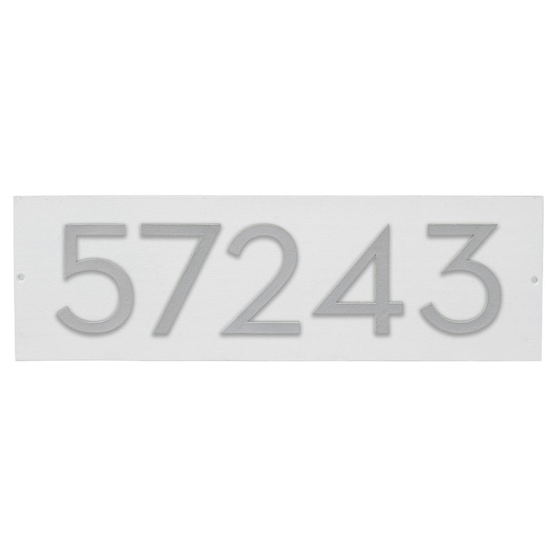 Rectangle Wall Plaque, White/Silver, Yes