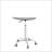 Adjustable Height Tempered Glass Table Desk Table With Lockable Wheels-691271561