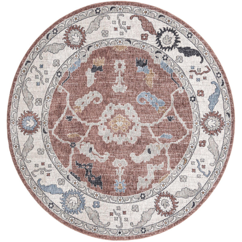 Policarpio Oriental Indoor Rug, Round 7'
