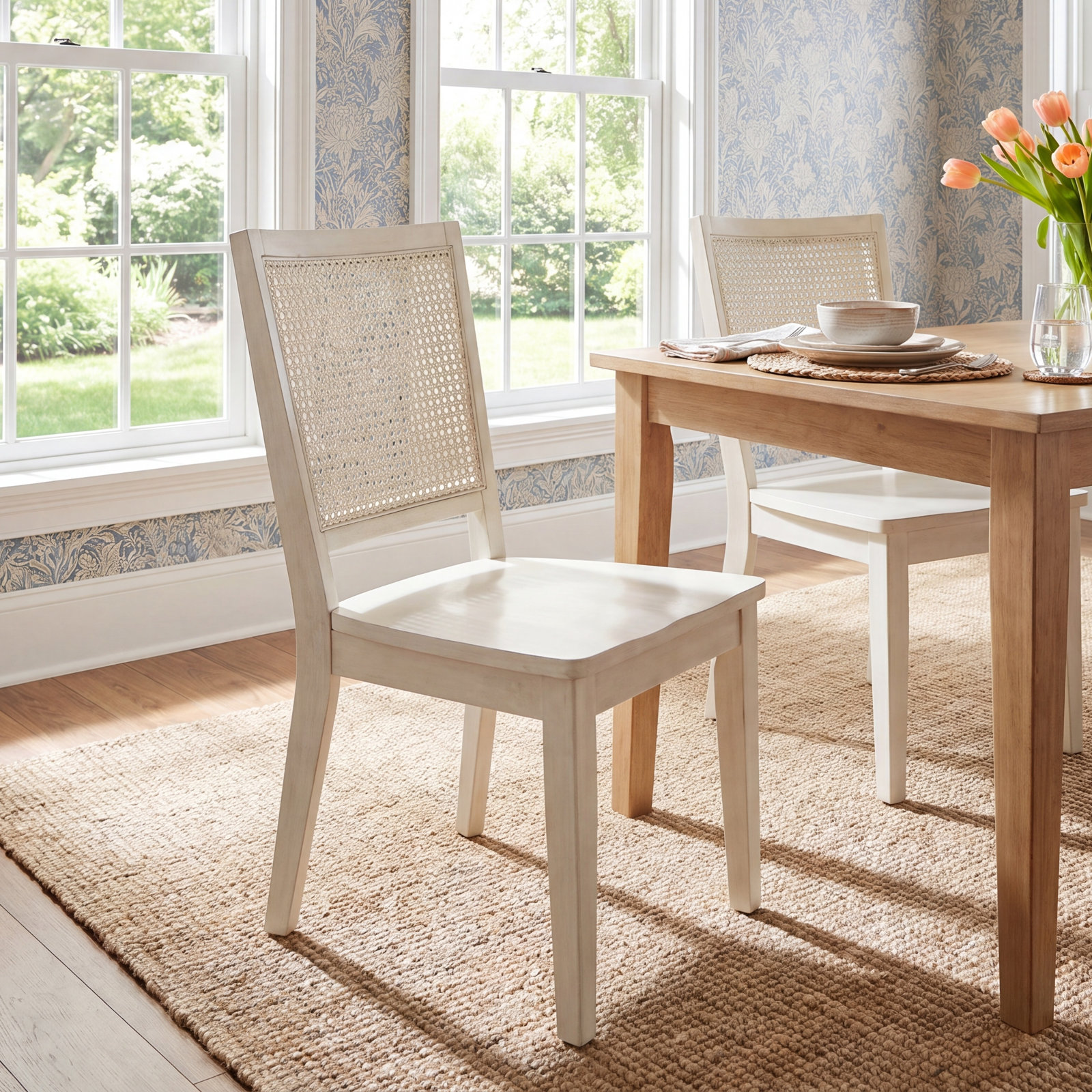 Karlie Side Chair, White Washed, White Washed, Wooden