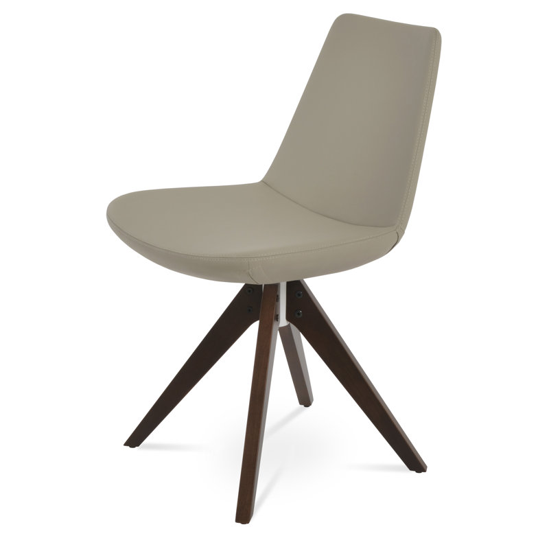 Eiffel Pyramid Side Chair, Bone Faux Leather