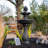 3.7 ft Tall Solar Powered Two-Tier Outdoor Garden Fountain with Auto Shut-Off Pump - Black-481190059