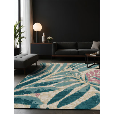 Tapis beige soyeux et moelleux