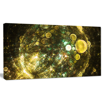 « yellow spherical bubble bubbles », impression sur toile tendue