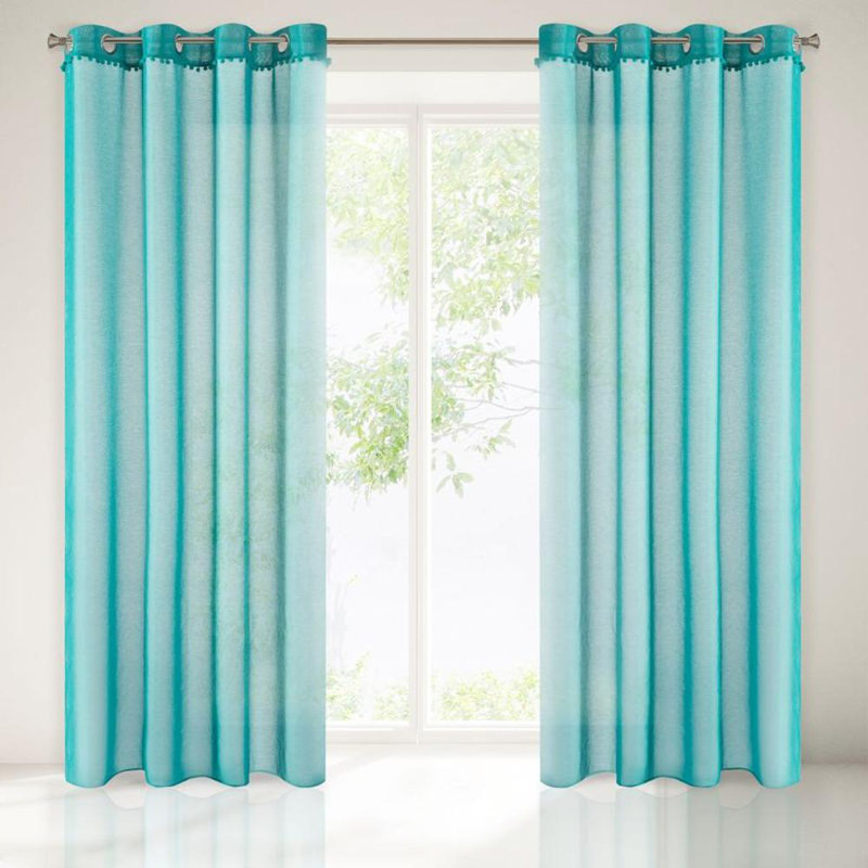 Accetturri Room Darkening Curtain Pair, Turquoise