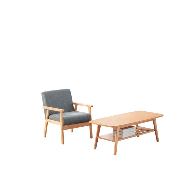 Ensemble de table basse et chaises, Gris clair