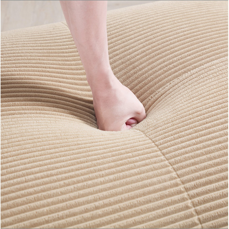 Canapé d'angle avec coussins en velours côtelé, Camel Corduroy, 36.42" W