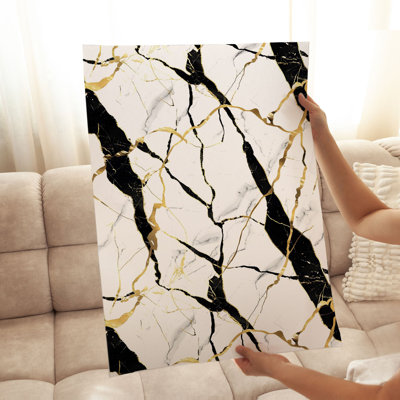 Abstrait marbre géode noir et gris, reproduction d'art moderne sans cadre