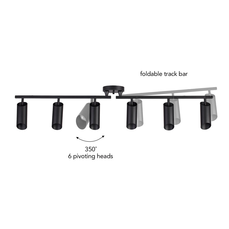 46'' 6 -Light Fixed Track Track Kit with Dimmable and Adjustable Head