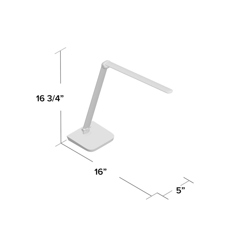 Vamp LED Flexible Neck 16.75" Table Lamp, White