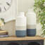 Ensemble de 2 vases de table en bois blanc / gris / bleu Judith