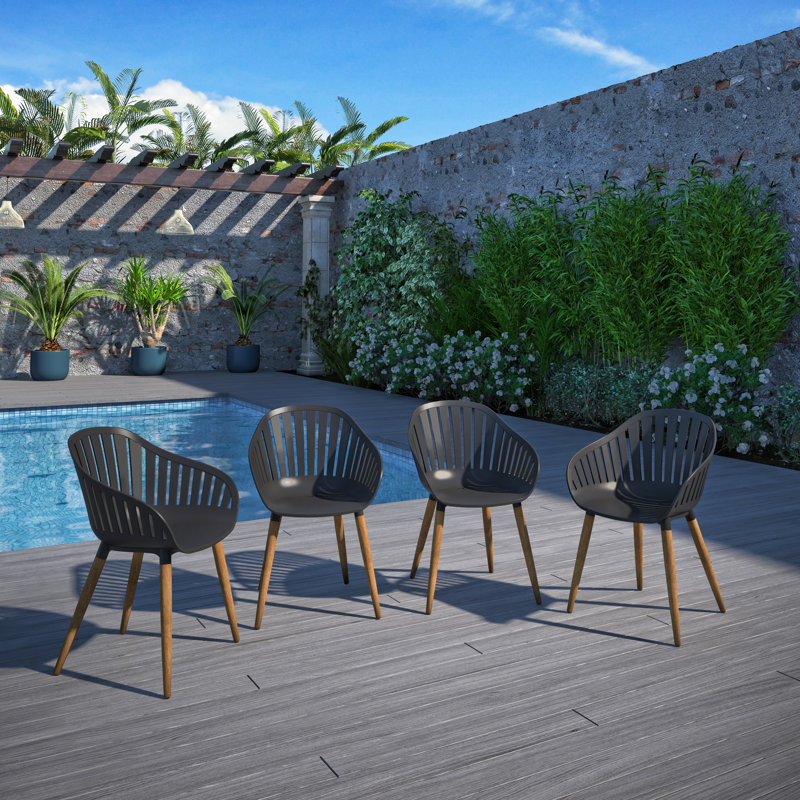 Fauteuil de patio en eucalyptus Alyisa, Teck