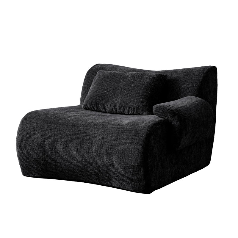 Welliver Upholstered Right Arm Facing Chair, Black, Right