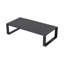 Élégant trois avec table basse rectangulaire, coussin de détente gris, aluminium stable et coussins confortables, fabrication
