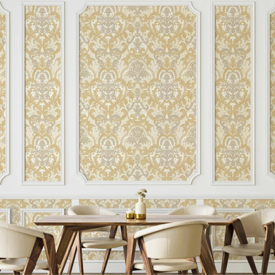 Luxury 3D Jalliyah Wallpaper, Premium Sparkling Velvet Feeling Flocked Wallcovering