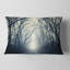 Dark Autumn Forest in Fog - Landscape Printed Throw Pillow
