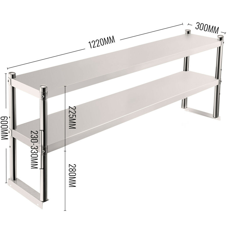 Mariyaah Stainless Steel Add-On Unit, 23.62" H x 48.03" W x 11.81" D