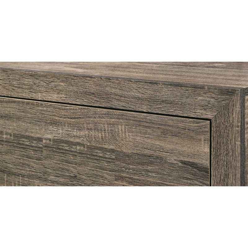 Finition tissu 1pc lit double panneau de lit meubles en bois de style contemporain, Gris