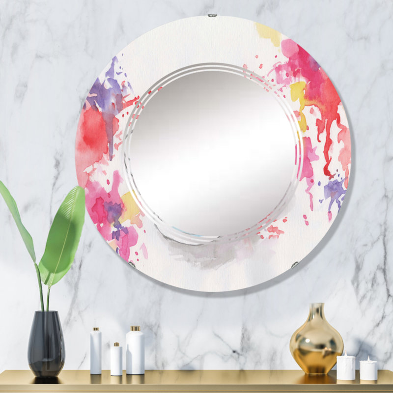 Paire de chaussures rouges rétro - miroir mural glamour rond, 32 po x 32 po