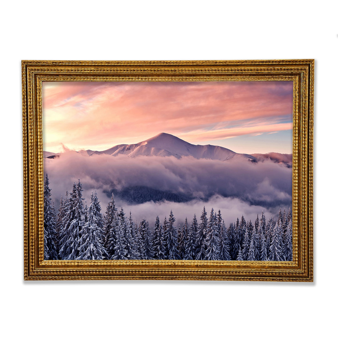 Mountain Winter Mist - Einzelner Bilderrahmen Kunstdrucke