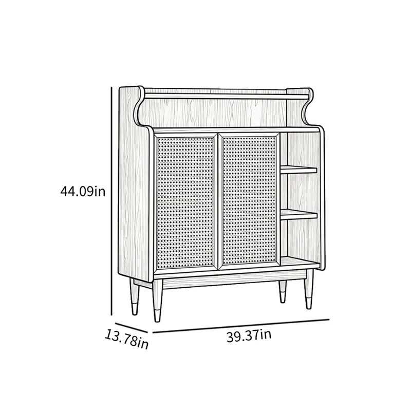 Armoire de rangement pour chaussures Vine, Noyer