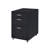 Coleen High Gloss & Chrome Finish 3-Drawer Rectangular File Cabinet with Smooth Gliding Drawers and Caster Wheels for Easy Mobility