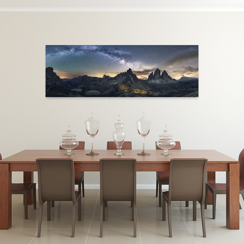 «Milky Way Mountain Night», art dramatique serein et paisible paysage de montagne, H 60 po x l 20 po