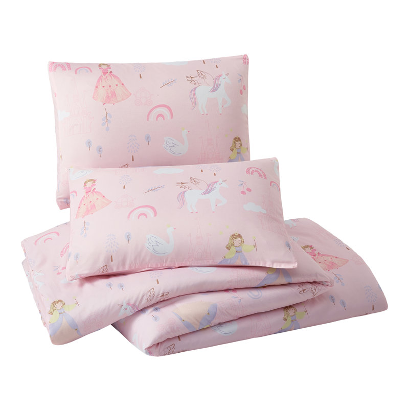 Fairytale Princess Pink Comforter Set, Full/Queen Comforter + 2 Standard Shams