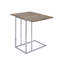 Table d'appoint en chêne patiné et finition chromée