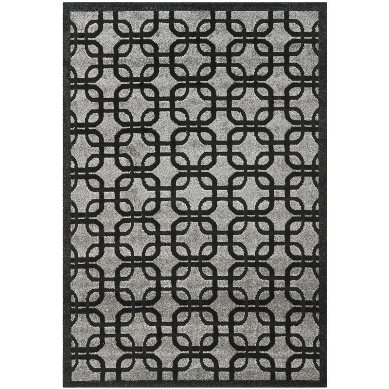 Tapis décoratif bleu/gris à motif géométrique York, Rectangle 5 pi 3 po x 7 pi 7 po
