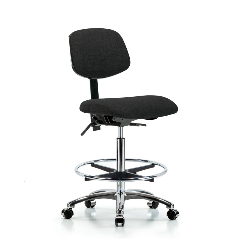 Charlotte Drafting Chair, Black, Casters, Included