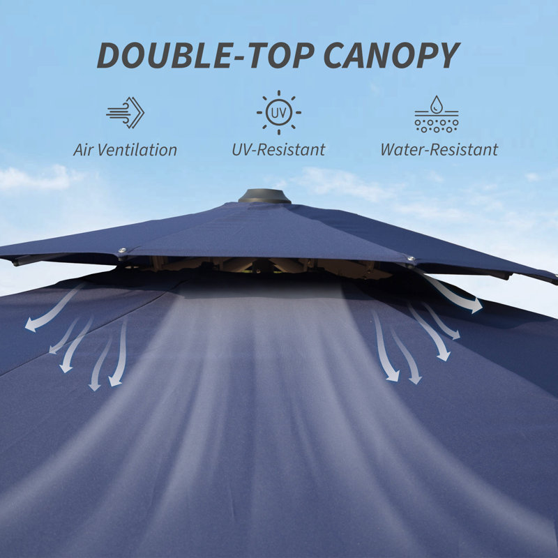 Parasol suspendu Ridit 11'5 "Ridit, Bleu marine