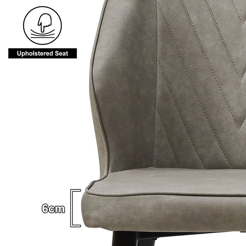 47cm H Upholstered Metal Side Chair, Grey