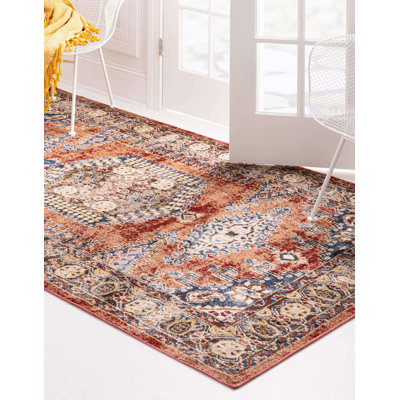Tapis oriental terre cuite Vern