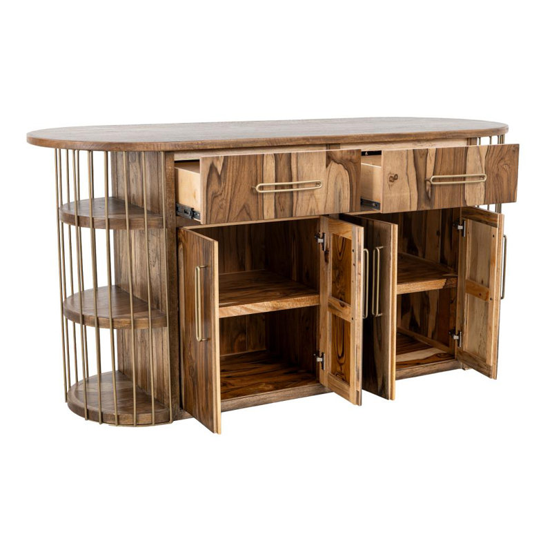 Balam 2 Drawer & 4 Door, 6 Shelf Kitchen Island, Brown