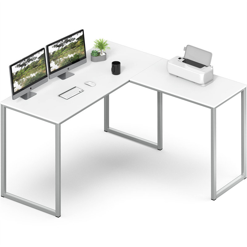Bureau d'écriture en L Chaddie, H 27,99 po x l 47,99 po, Blanc