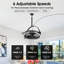  Ventilateur de plafond moderne enfichable à DEL 2 "à fixation rapide 3CCT avec télécommande, moteur à courant continu réversible à 6 vitesses, à intensité variable