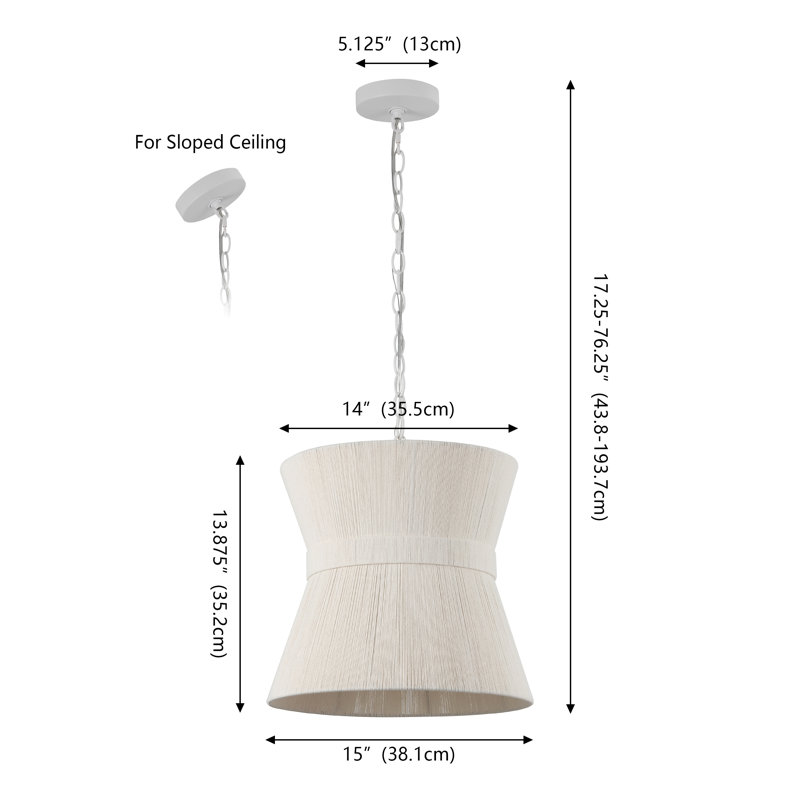 Alora Rattan and Iron Pendant