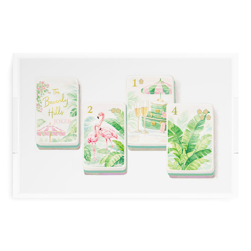 Mahjong Acrylic Decorative Tray, 22.5"W x 14.5"D x 2"H