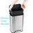 Stainless Steel Garbage Can With Lid, Step-On Pedal And Inner Bucket, Rectangular Trash Can For Kitchen-100762510