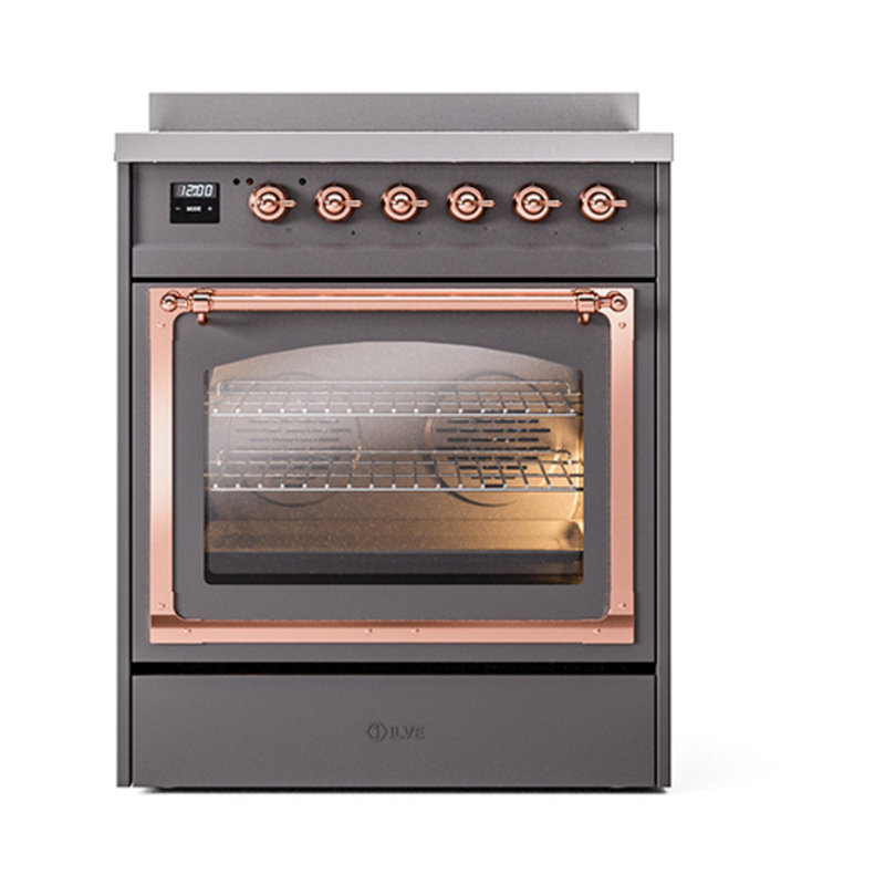 ILVE Nostalgie II Noblesse 30 in Induction Range, Graphite Matte/Copper