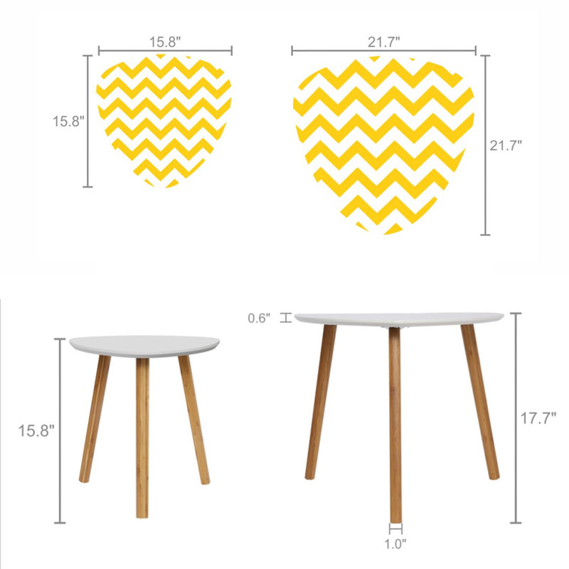 Ensemble de 2 tables basses gigognes Triangle