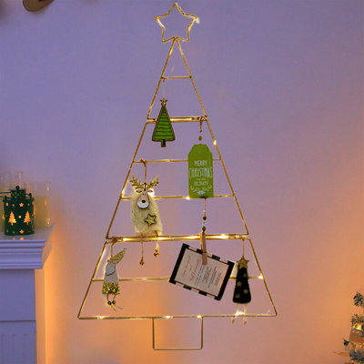 Christmas Tree Grids Frame Foldable Christmas Tree Punched Christmas Tree Home Iron Christmas Tree Wall Christmas Decoration